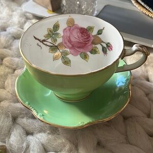 Vintage Hand Painted Mug and Saucer